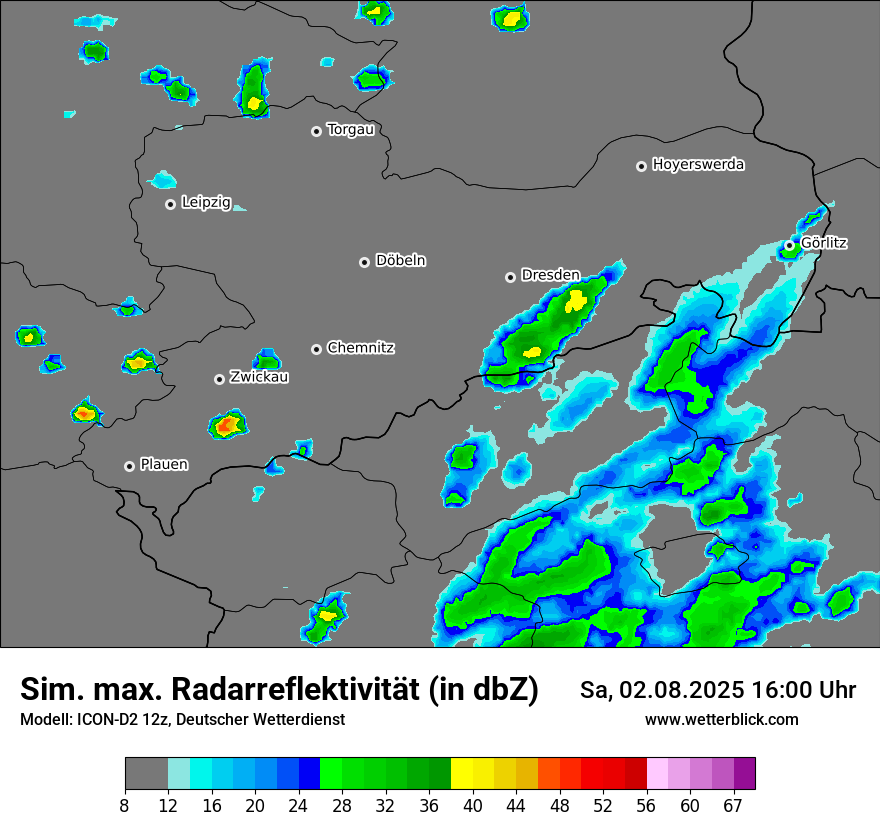 Modellkarten Simuliertes Radarbild