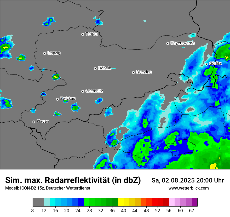Modellkarten Simuliertes Radarbild