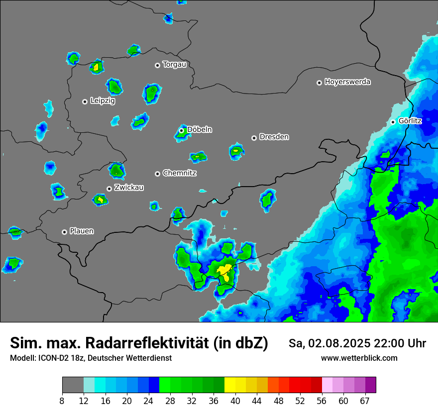Modellkarten Simuliertes Radarbild