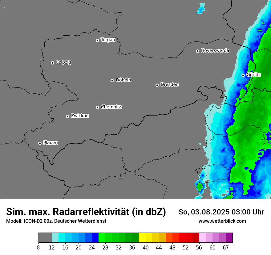 Modellkarten Simuliertes Radarbild
