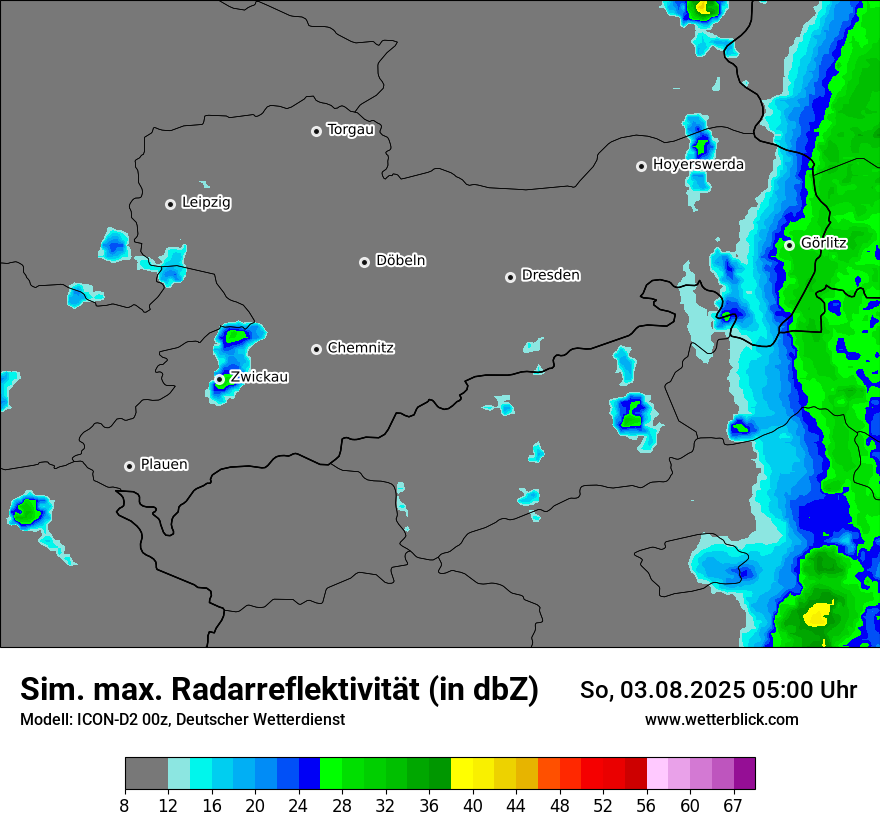 Modellkarten Simuliertes Radarbild