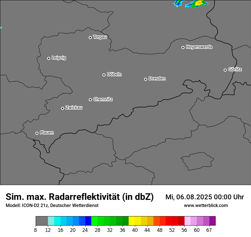 Modellkarten Simuliertes Radarbild