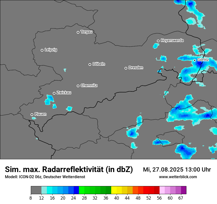 Modellkarten Simuliertes Radarbild