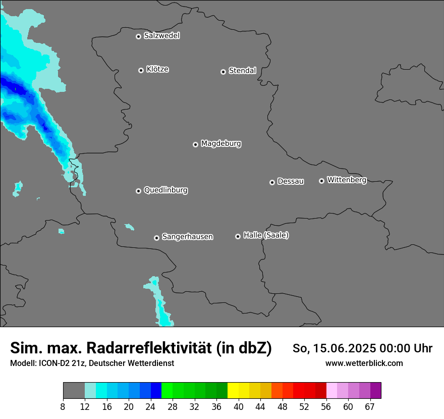 Modellkarten Simuliertes Radarbild