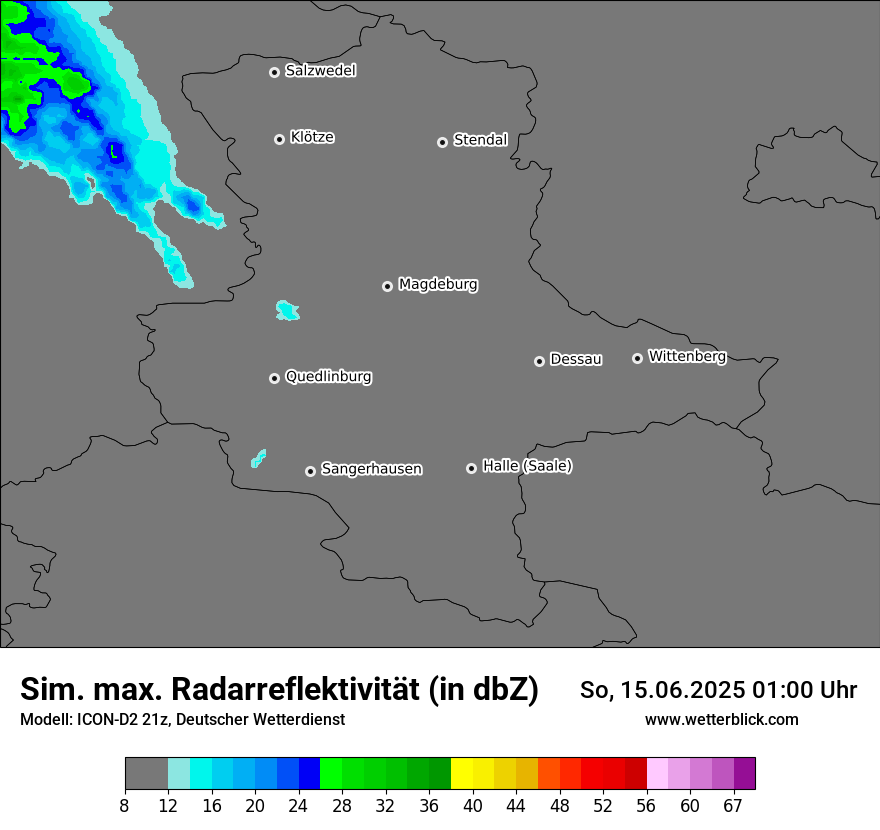 Modellkarten Simuliertes Radarbild