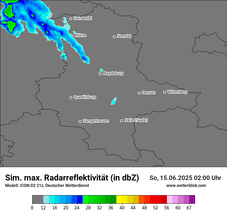 Modellkarten Simuliertes Radarbild