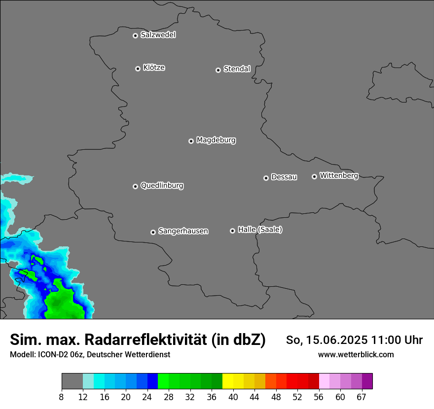 Modellkarten Simuliertes Radarbild