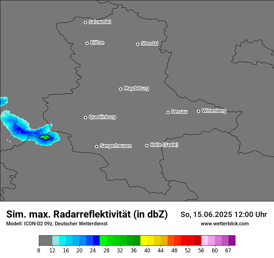 Modellkarten Simuliertes Radarbild