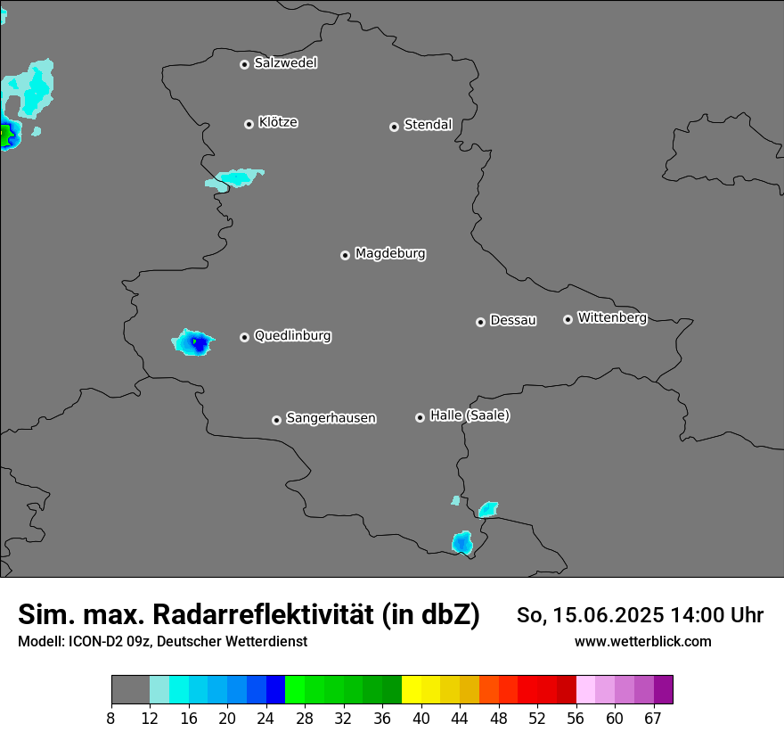 Modellkarten Simuliertes Radarbild