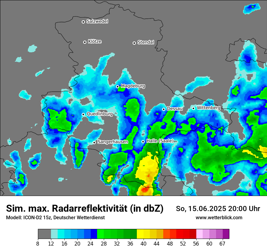 Modellkarten Simuliertes Radarbild