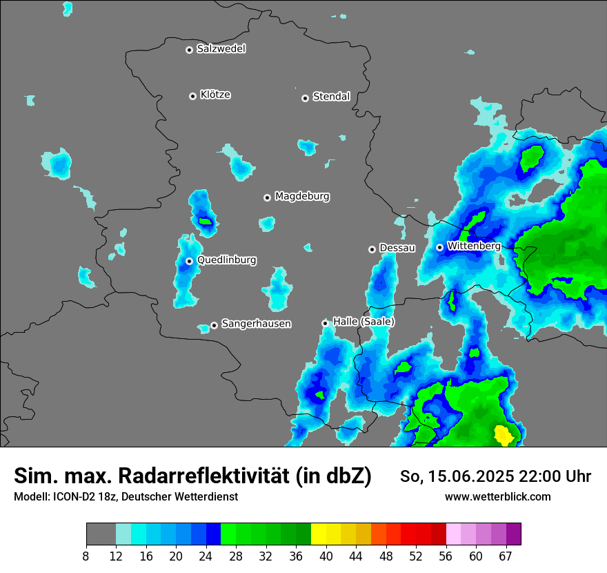 Modellkarten Simuliertes Radarbild