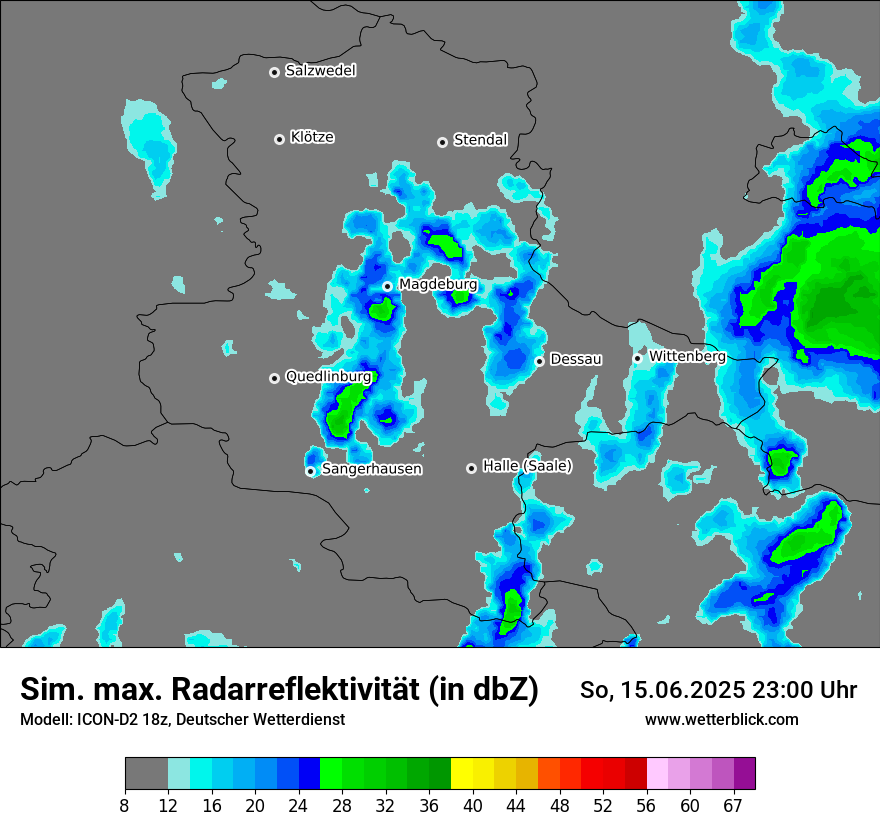 Modellkarten Simuliertes Radarbild