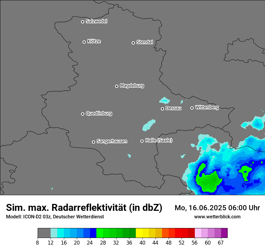 Modellkarten Simuliertes Radarbild