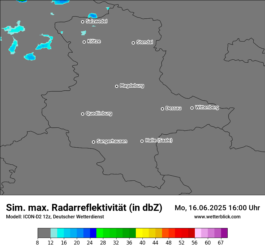 Modellkarten Simuliertes Radarbild