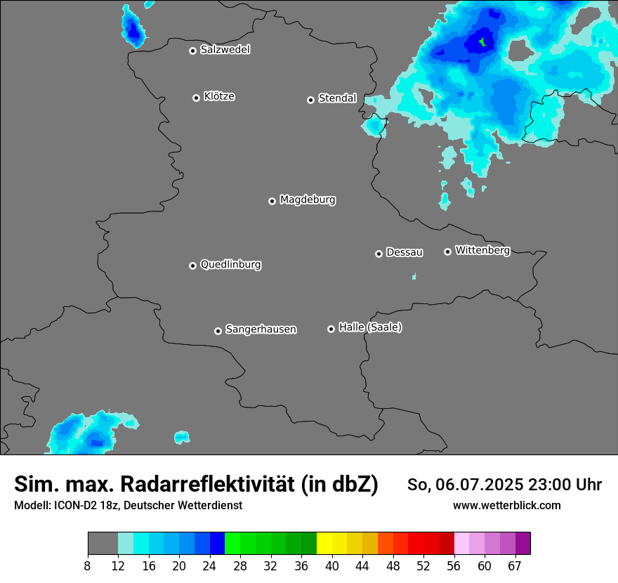 Modellkarten Simuliertes Radarbild