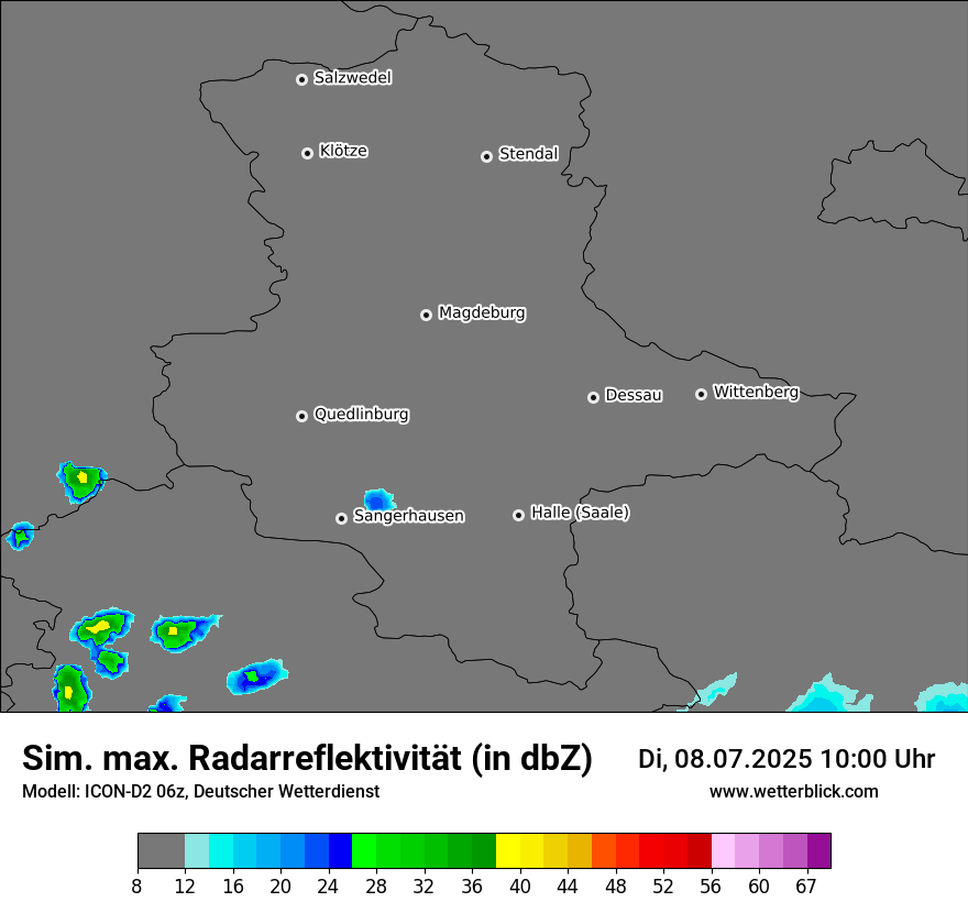 Modellkarten Simuliertes Radarbild