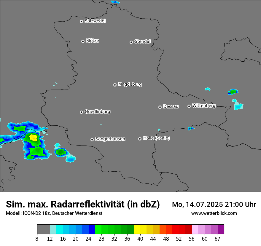 Modellkarten Simuliertes Radarbild
