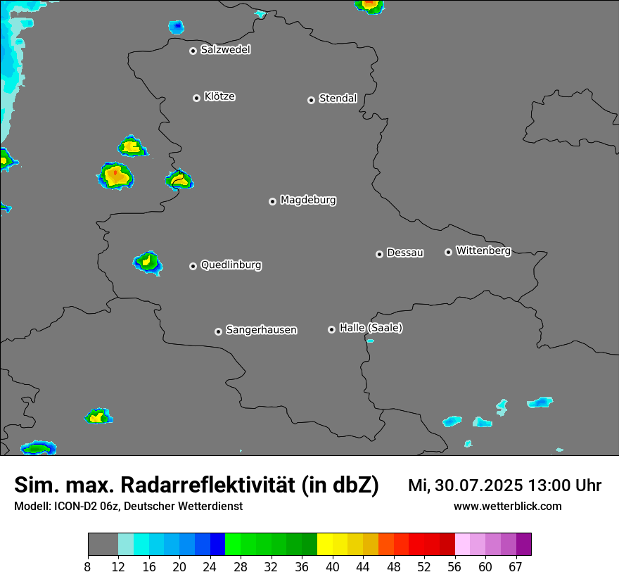 Modellkarten Simuliertes Radarbild