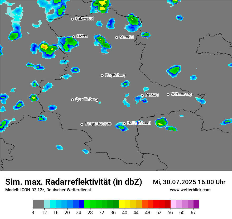 Modellkarten Simuliertes Radarbild