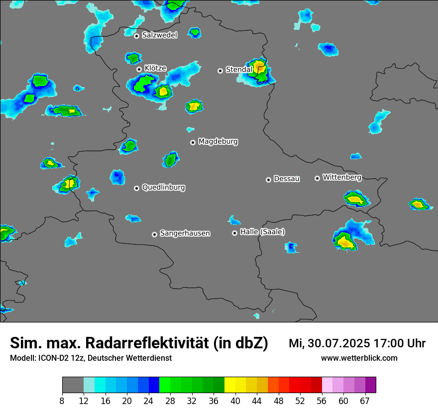 Modellkarten Simuliertes Radarbild