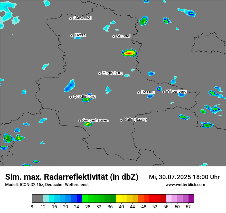 Modellkarten Simuliertes Radarbild