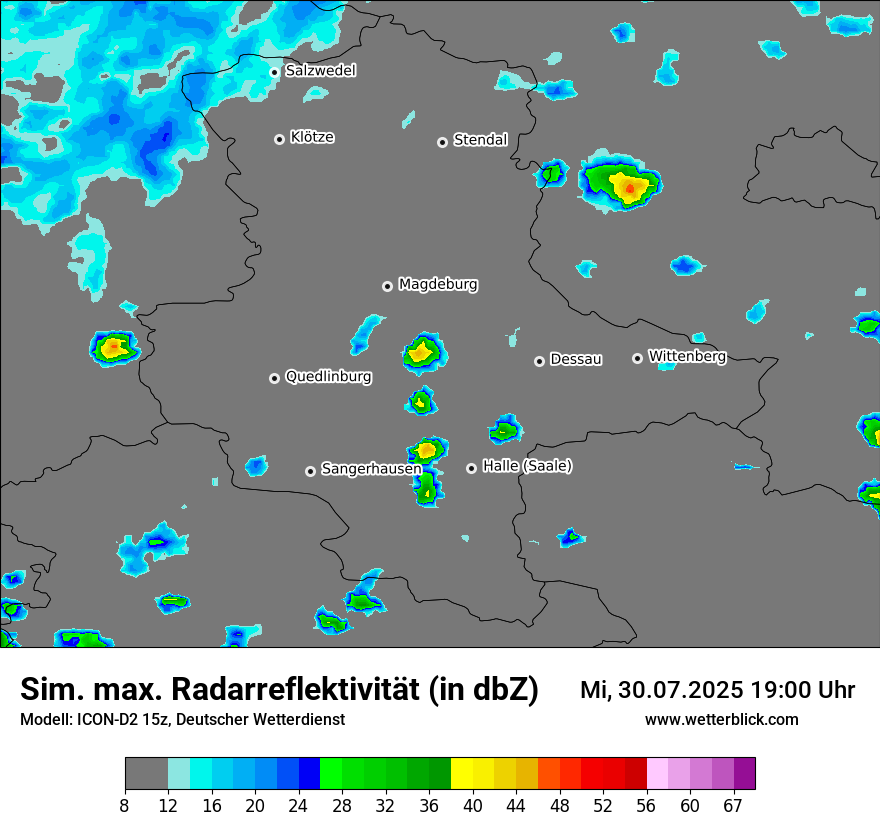Modellkarten Simuliertes Radarbild