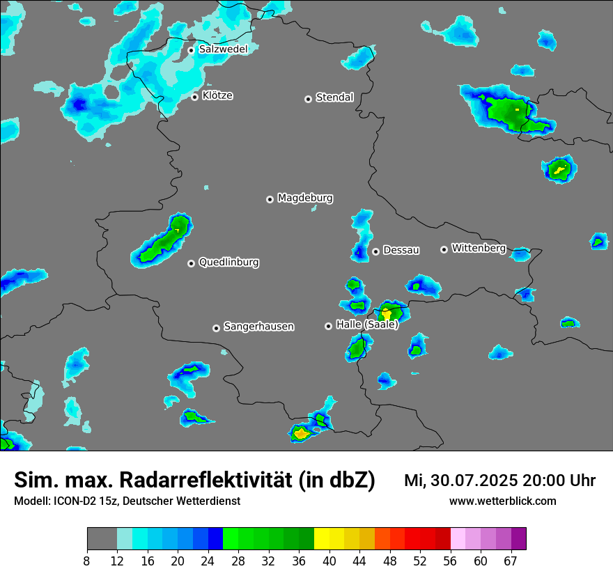 Modellkarten Simuliertes Radarbild