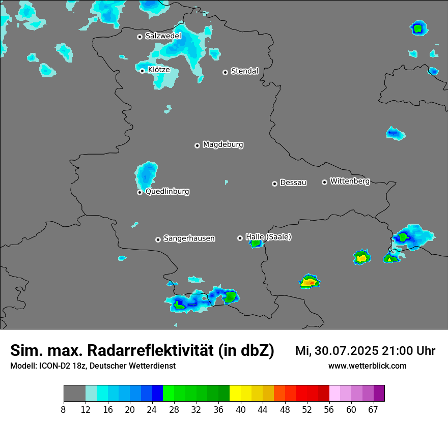 Modellkarten Simuliertes Radarbild