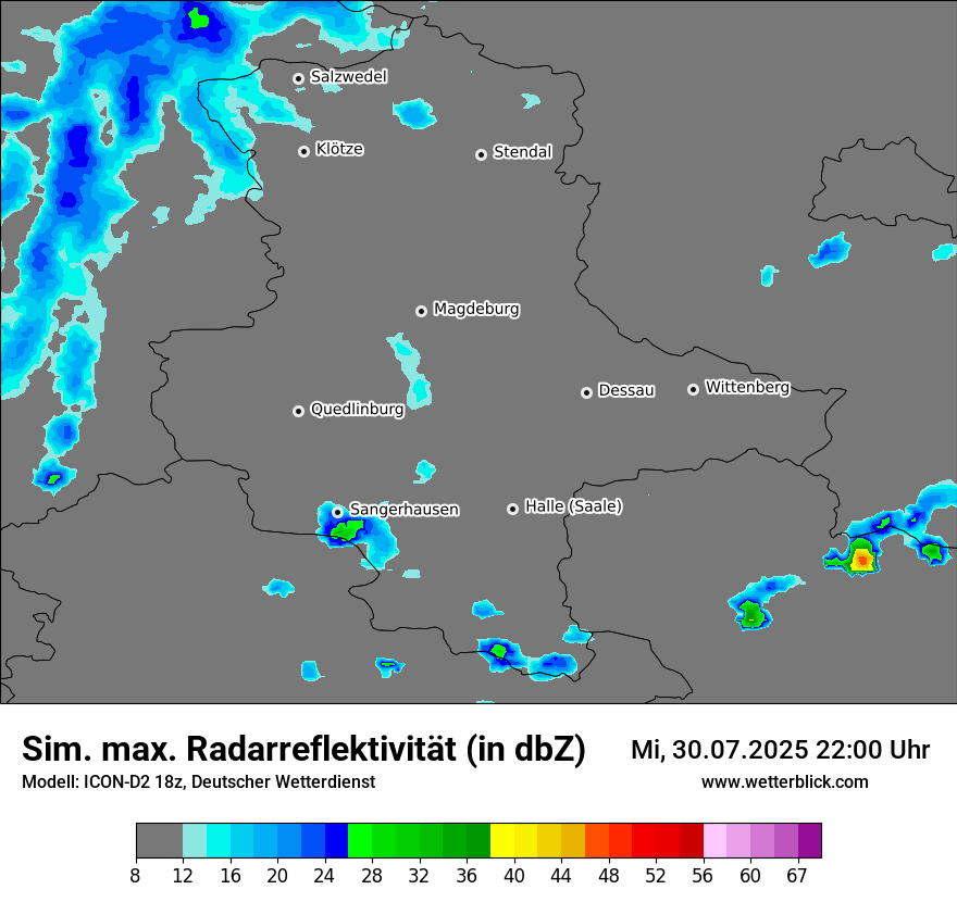 Modellkarten Simuliertes Radarbild