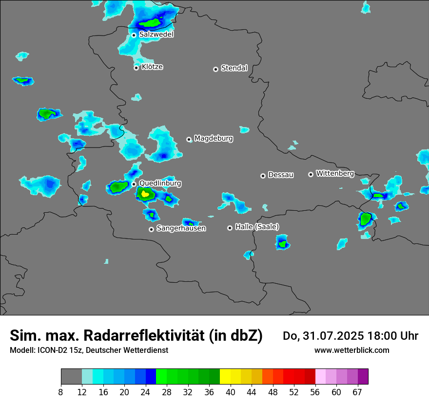Modellkarten Simuliertes Radarbild