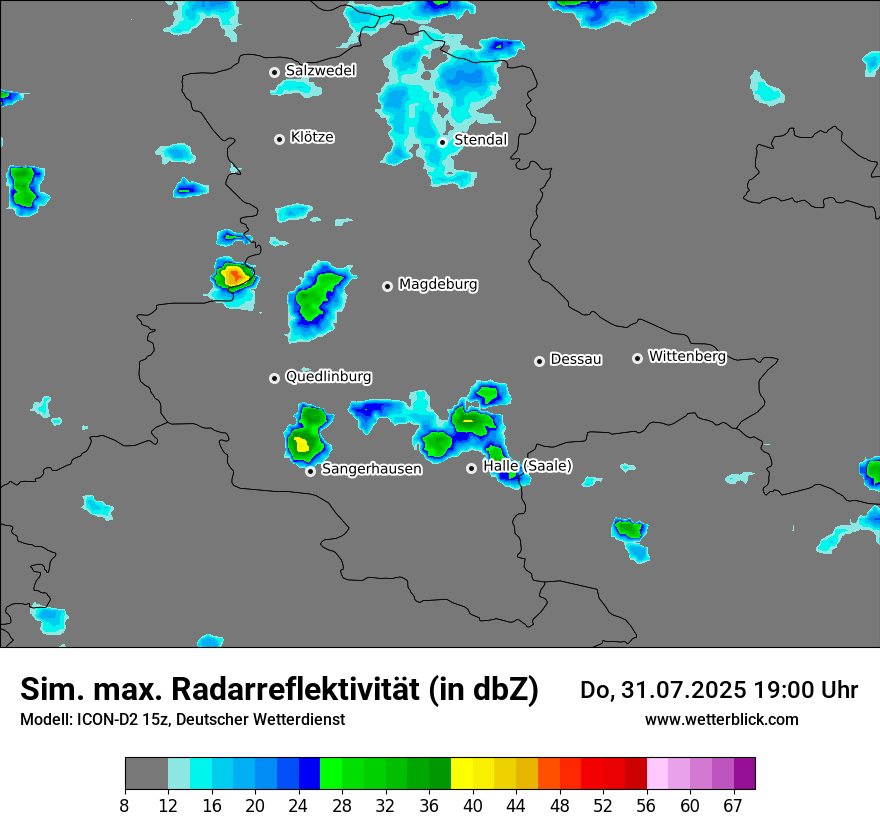 Modellkarten Simuliertes Radarbild