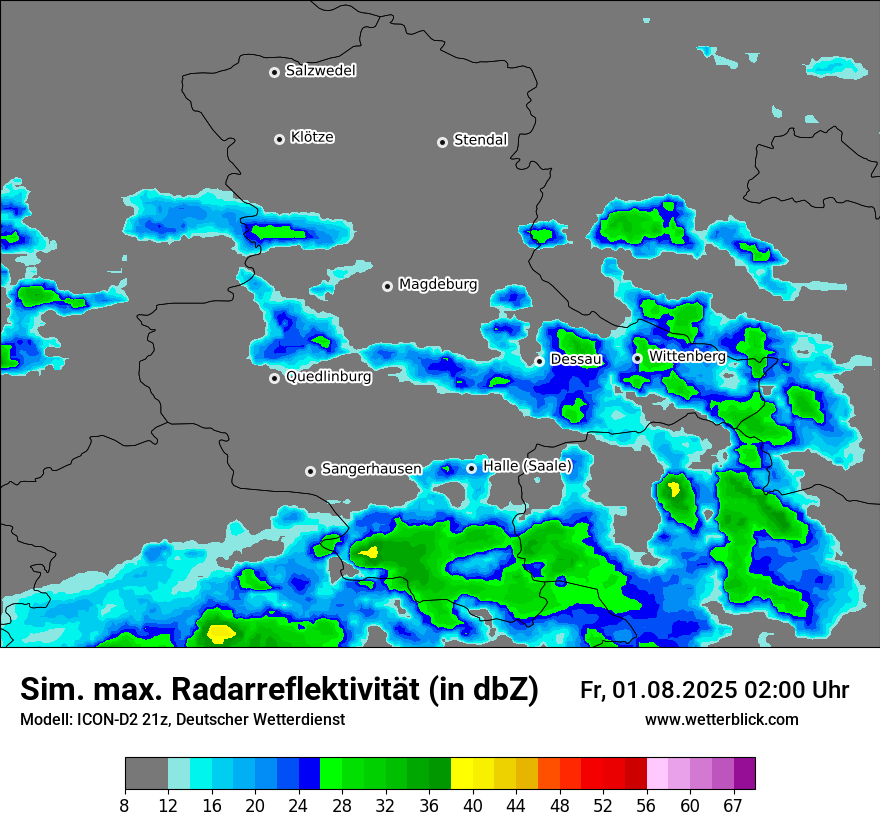Modellkarten Simuliertes Radarbild