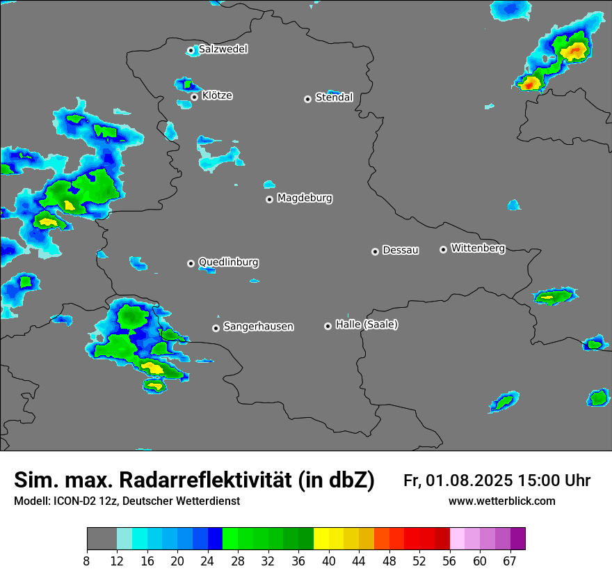 Modellkarten Simuliertes Radarbild