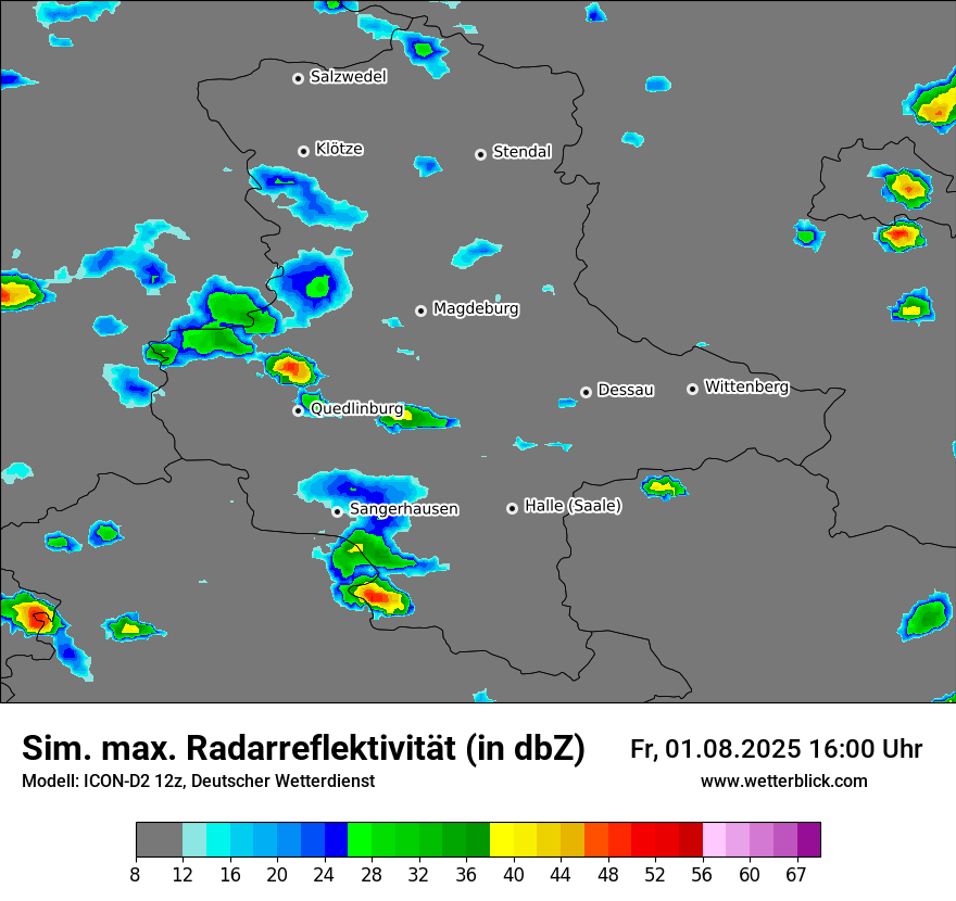 Modellkarten Simuliertes Radarbild