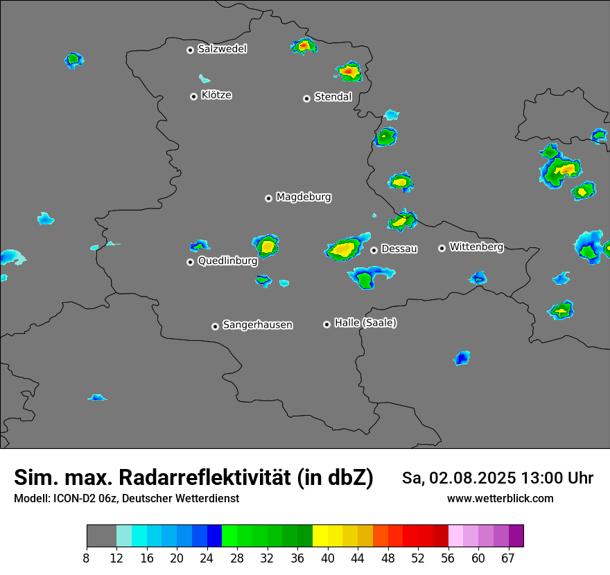 Modellkarten Simuliertes Radarbild