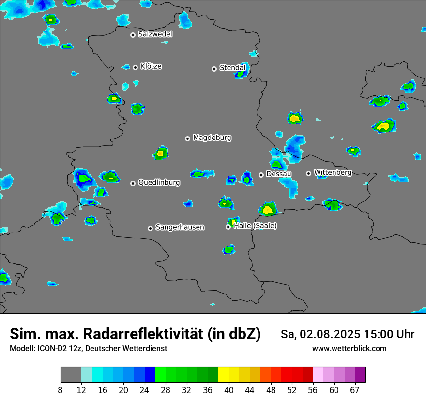 Modellkarten Simuliertes Radarbild