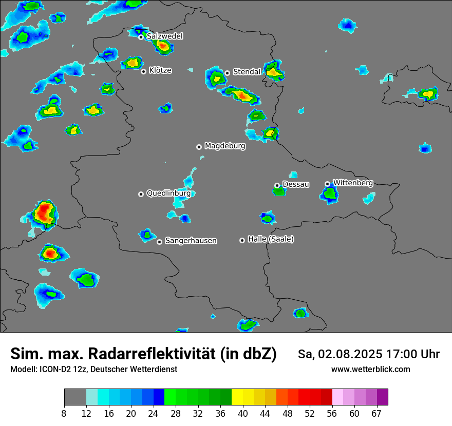 Modellkarten Simuliertes Radarbild