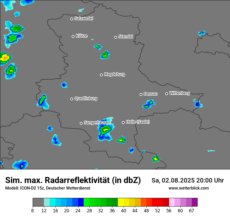 Modellkarten Simuliertes Radarbild