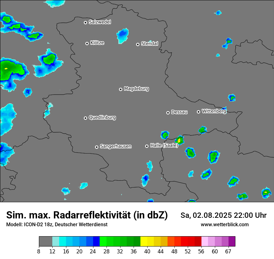 Modellkarten Simuliertes Radarbild
