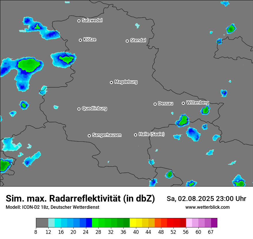 Modellkarten Simuliertes Radarbild