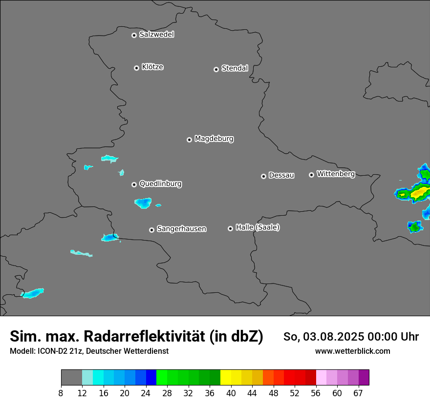 Modellkarten Simuliertes Radarbild