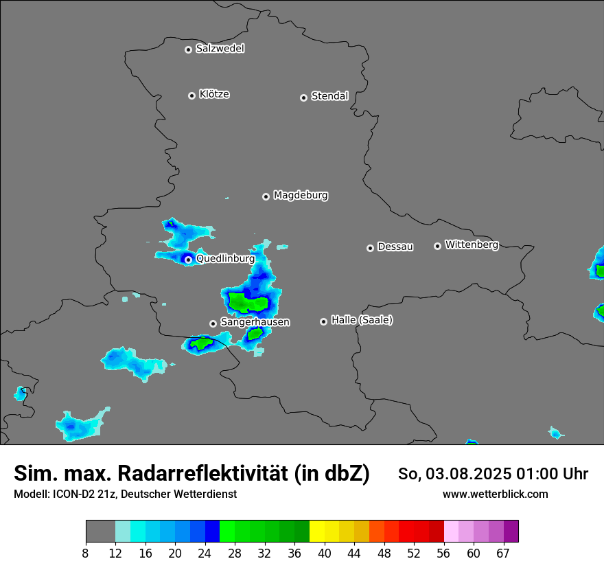 Modellkarten Simuliertes Radarbild