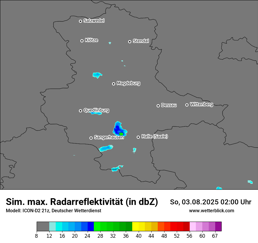 Modellkarten Simuliertes Radarbild