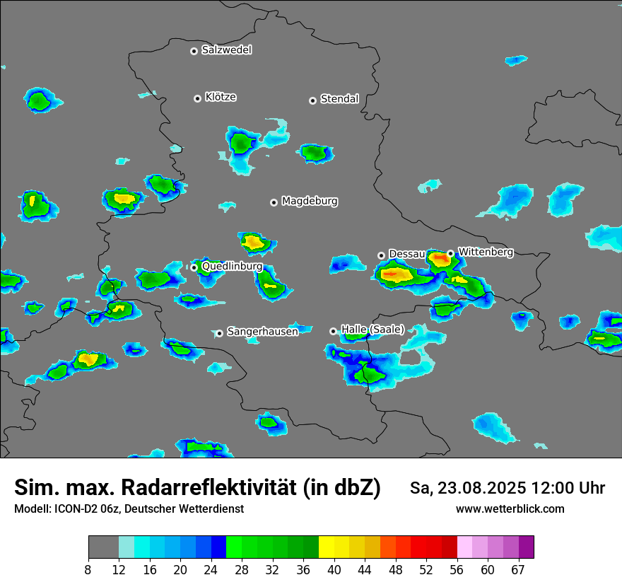 Modellkarten Simuliertes Radarbild