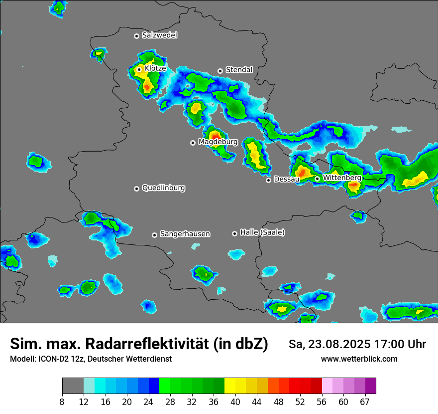 Modellkarten Simuliertes Radarbild