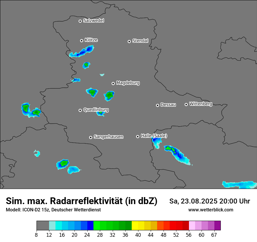 Modellkarten Simuliertes Radarbild