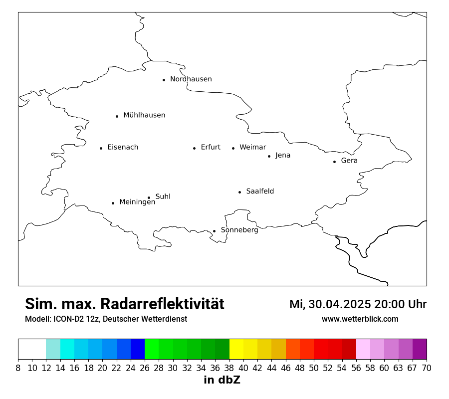 Modellkarten Simuliertes Radarbild