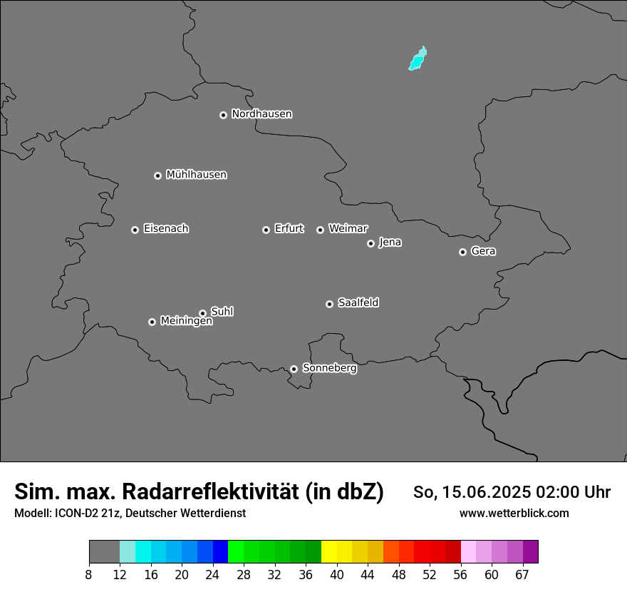 Modellkarten Simuliertes Radarbild
