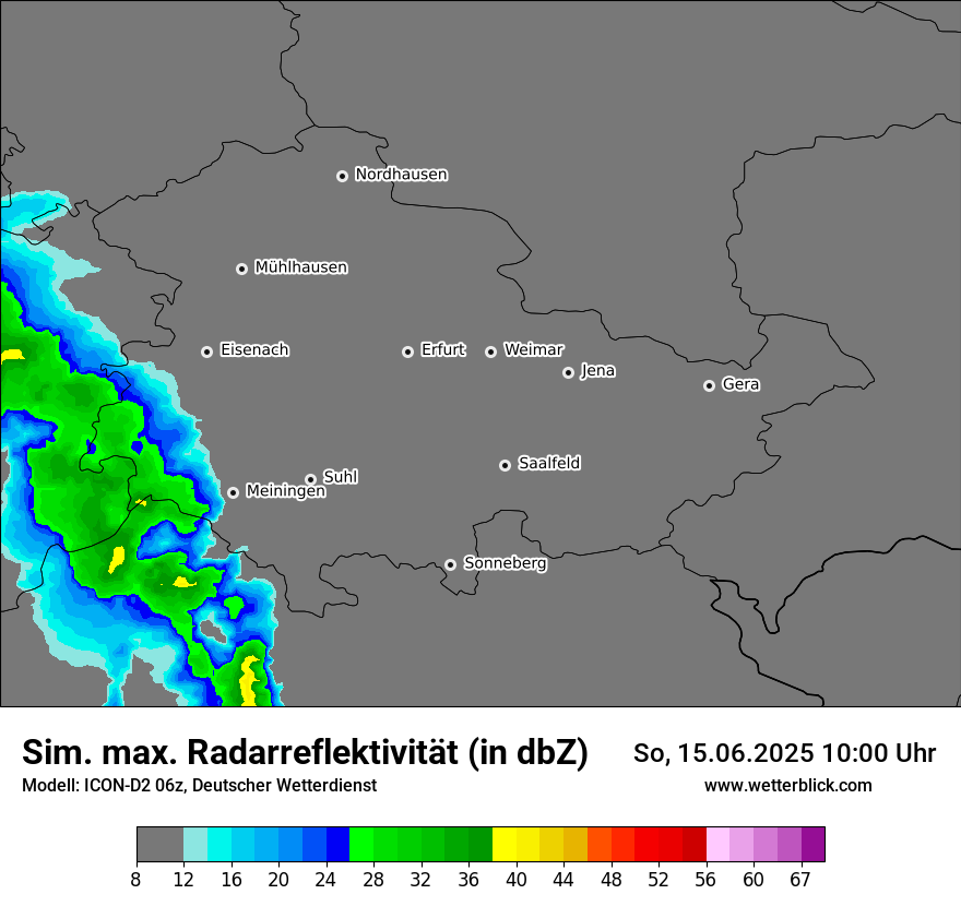 Modellkarten Simuliertes Radarbild