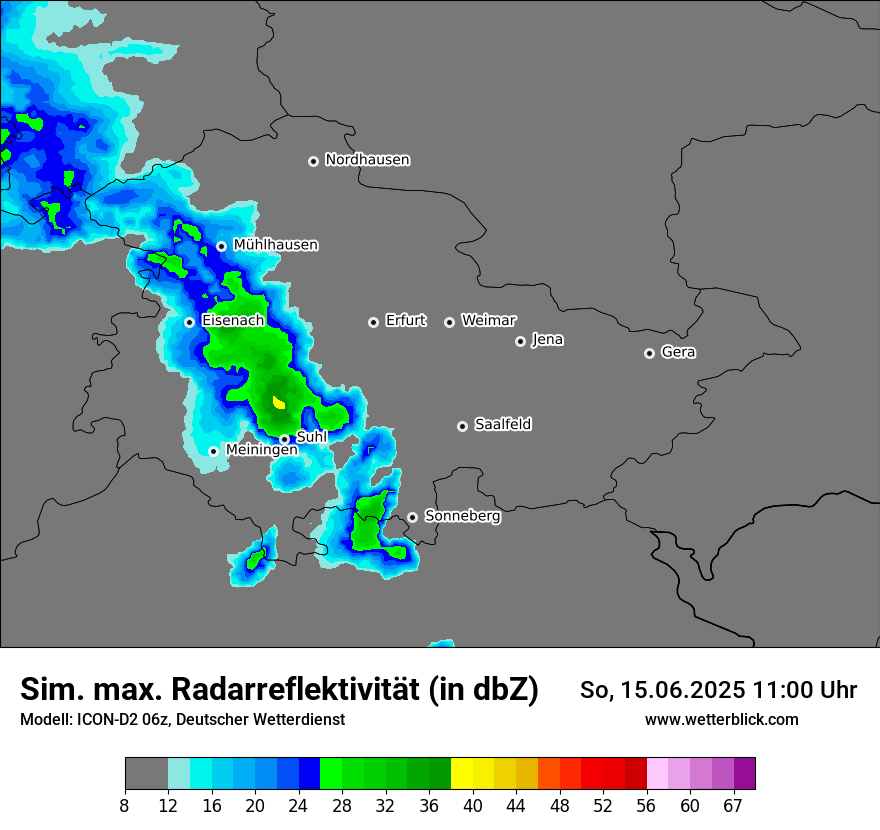 Modellkarten Simuliertes Radarbild